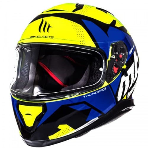 Шлем MT Thunder 3 SV Torn Yellow/Blue Gloss